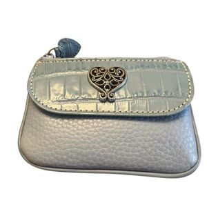 Brighton Leather Coin Purse Wallet ID Card Holder Blue